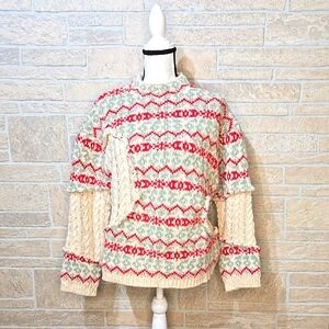 NWT ZARA CABLEKNIT JACQUARD SWEATER